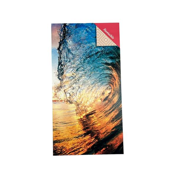 NEW Reversible Whitley Willows Microfiber BEACH TOWEL 35x70 Big Surf Ocean Wave - Picture 1 of 3